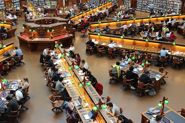 students studying